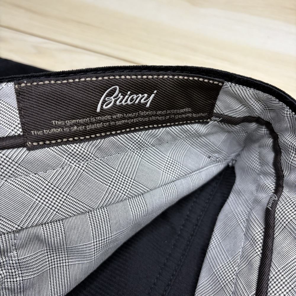 Brioni STELVIO Soft Cotton Luxury Corduroy Black Pants Mens 38x35 Italy - Picture 6 of 16